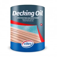 Vitex Decking Oil Λάδι Εμποτισμού Πολυουρεθάνης Διαλύτου Άχρωμο Ματ - 5 Lit