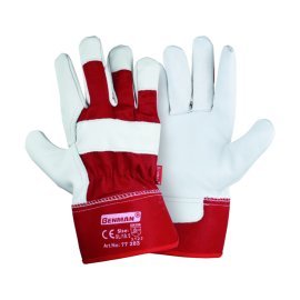 Benman Γάντια Δερματοπάνινα Άσπρο/Κόκκινο - L/9.5 (77355)