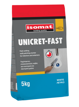 Isomat Unicret-Fast Ταχύπηκτος Επισκευαστικός Σοβάς Λευκός - 5Kg