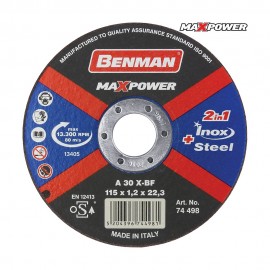 Benman Δίσκος Κοπής Σιδήρου MaxPower 115x1,2 mm (74498)