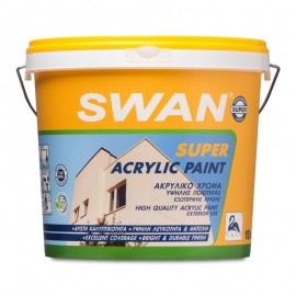 Swan Super Acrylic Paint Χρώμα Εξωτερικής Χρήσης Εξαιρετικής Ποιότητας Λευκό - 10 Lit
