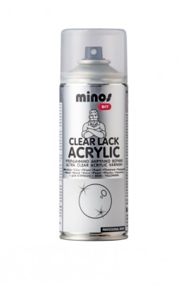 Minos Clear Lack Acrylic Σπρέι Βερνίκι με Ματ Εφέ Διάφανο - 400ml (09010)