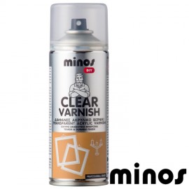 Minos Spray Clear Varnish Σπρέι Ακρυλικό Βερνίκι με Ματ Εφέ Διάφανο - 400ml (9207)