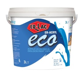Er-Lac Er-Acryl Eco Πλαστικό Χρώμα Οικολογικό για Εξωτερική Χρήση  Λευκό - 1 Lit