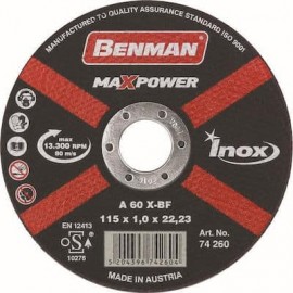 Benman Δίσκος Κοπής (CD) Inox Max Power - 115x1mm (74260)