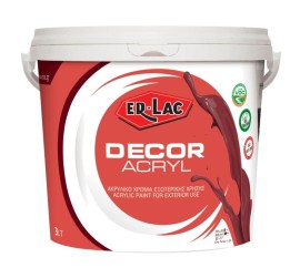 Er-Lac Decor Acryl Ακρυλικό Χρώμα για Εξωτερική Χρήση Λευκό - 9 Lit