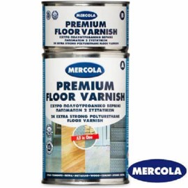 Mercola Premium Floor Varnish 2K Βερνίκι Ακρυλικής Πολυουρεθάνης Σετ Α + Β Διάφανο Σατινέ - 10.5Lt (5680)