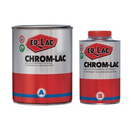 Er-Lac Chrom-Lac Λάκα Πολυουρεθάνης Υψηλής Ποιότητας και Τεχνολογίας Σετ Α + Β Ματ Μαύρο - 6 Kg