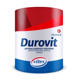 Vitex Durovit Ακρυλικό Υπόστρωμα Διαλύτου Κατάλληλο για Γυψοσανίδα / Τοιχοποιία Διάφανο - 5 Lit