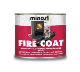Minos Βερνικόχρωμα Fire Coat 650⁰C Μαύρο - 200ml