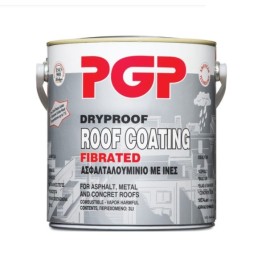 Pgp Dryproof Roof Coating Ασημί Ασφαλταλουμίνιο με Ίνες - 10Lt