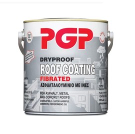 Pgp Dryproof Roof Coating Ασημί Ασφαλταλουμίνιο με Ίνες - 1Lt