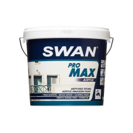 Swan Pro Max Acrylic Πλαστικό Χρώμα Εξωτερικής Χρήσης Λευκό - 3Lt