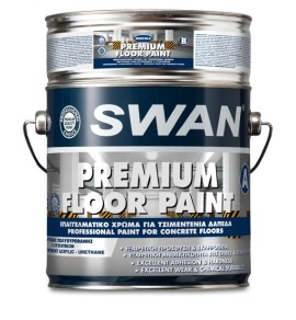 Swan Premium Floor Paint Ακρυλικό Χρώμα 2 Συστατικών Λευκό Σετ - 3 Kg