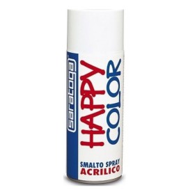 Saratoga Happy Color Acrylic Σπρέι Βαφής 400ml - RAL 9010 Λευκό