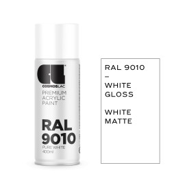 Cosmos Lac Σπρέι Βαφής Ακρυλικό Premium Acrylic RAL 9010 Gloss White 400ml