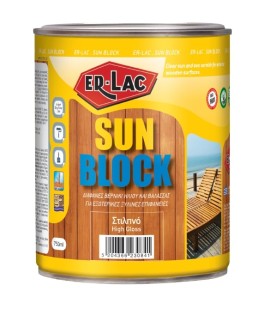 Er-Lac Sunblock Διαφανές Βερνίκι Ήλιου και θάλασσας για Ξύλινες Επιφάνειες Άχρωμο - 2.5 Lit