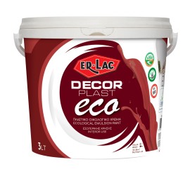 Er-Lac Decor Plast Eco Οικολογικό Πλαστικό Επαγγελματικό Χρώμα Εσωτερικής Χρήσης Λευκό - 3 Lit