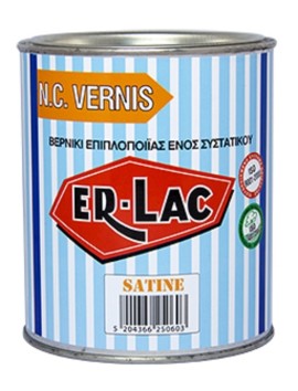 Er-Lac Τελικό Βερνίκι Νιτροκυτταρίνης για την Επιπλοποιία Άχρωμο Σατινέ - 20 Lit