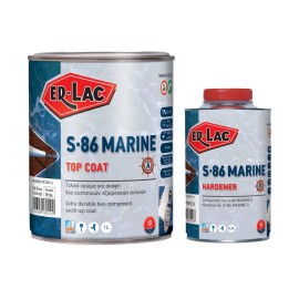 Er-Lac S-86 Marine Top Coat Τελικό Χρώμα 2Σ για Εσωτερικές και Εξωτερικές Επιφάνειες Σκαφών Σετ Α + Β Λευκό Γυαλιστερό - 1.5 Lit