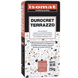 Isomat Durocret Terrazzo Τσιμεντοκονία Διακοσμητικού Δαπέδου Λευκό - 25Kg
