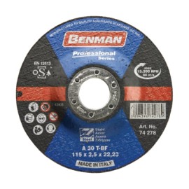Benman Professional Series Δίσκος Κοπής Σιδήρου με Κούρμπα - 125x2.5mm (74279)
