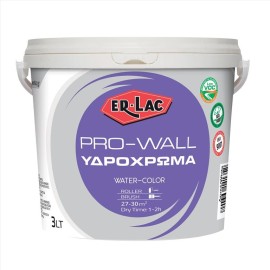 Er-Lac Pro Wall Πλαστικό Υδρόχρωμα για Εσωτερική Χρήση Λευκό - 3 Lit