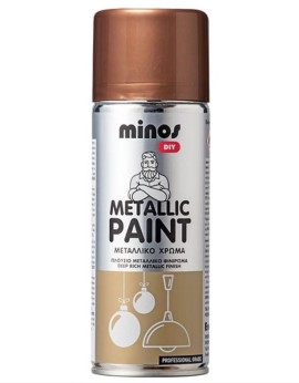 Minos Metallic Paint Σπρέι Βαφής με Μεταλλικό Εφέ Χρυσό Χαλκού - 400ml (9235)