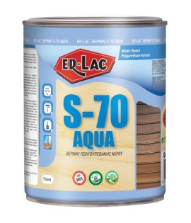 Er-Lac S-70 Aqua Άοσμο Βερνίκι Πολυουρεθάνης Νερού για Ξύλινες Επιφάνειες 2018 Δρυς Ματ - 2.5 Lit