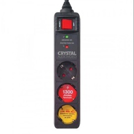 Crystal Audio CP3-1300-70 Πολύπριζο Ασφαλείας 3 Θέσεων με Διακόπτη και Καλώδιο Μαύρο - 1.5m (40861)