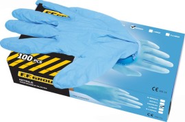F.F. Group Γάντια Νιτριλίου Χωρίς Πούδρα σε Μπλε Χρώμα Extra Large - 100τμχ (34287)