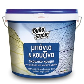 Durostick Ακρυλικό Αντιμουχλικό Xρώμα για Μπάνιο και Κουζίνα Λευκό - 10Lt