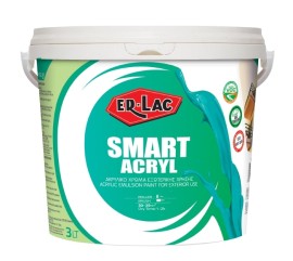 Er-Lac Smart Acryl Πλαστικό Χρώμα για Εξωτερική Χρήση Λευκό - 3 Lit